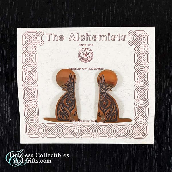 Coyote Symbol The Alchemists Laser Cut Metal Jewelry Earrings 2