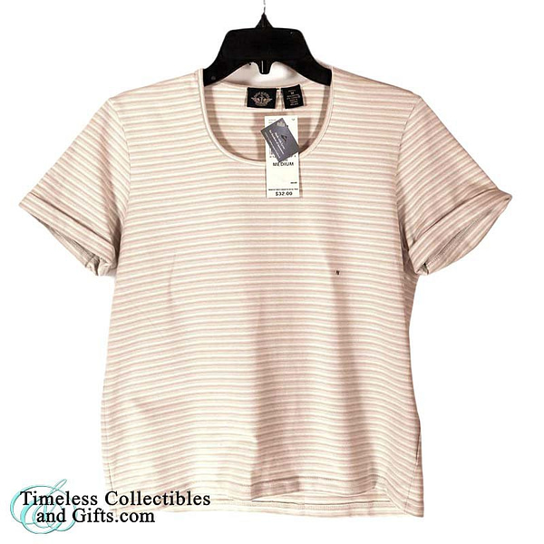 Dockers Women Beige White Top PM 1