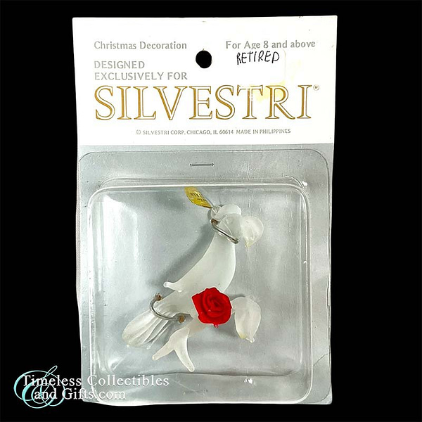 Silvestri Glass Frosted Parrot with Rose Ornament 1 copy