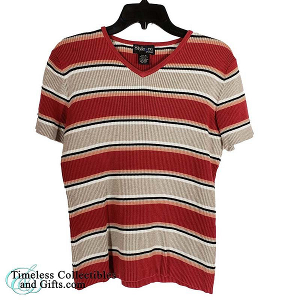 Top Red Brown Beige Black 4