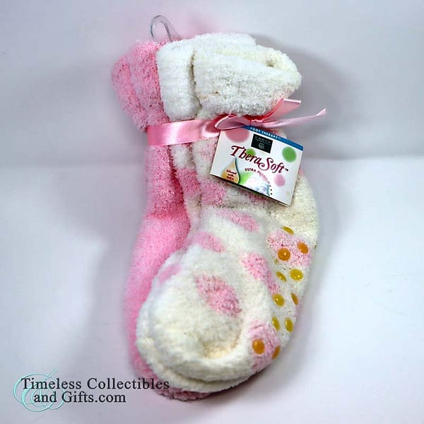 Thera Soft Socks PInk White 1