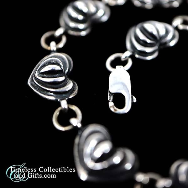 1970s Silver Hearts Bracelet 2